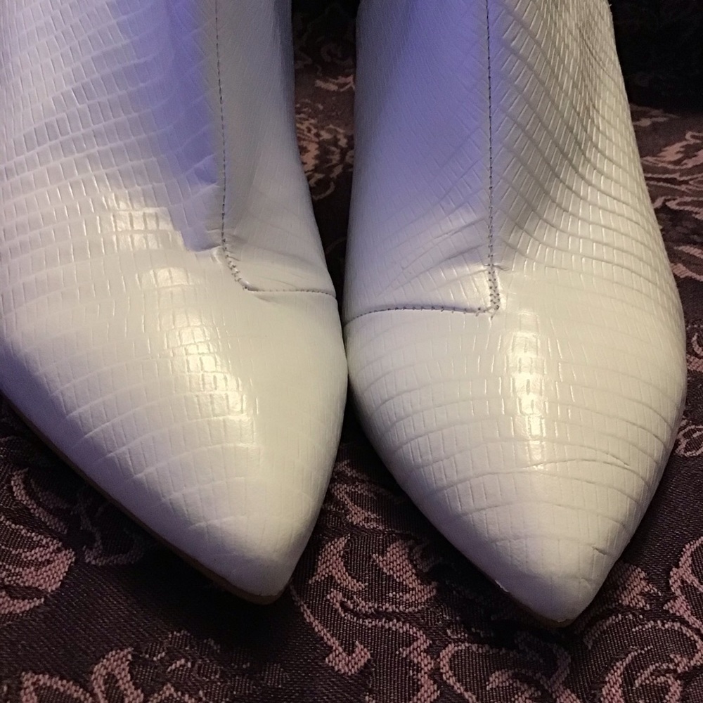 Free People White Leather Zip Boots Booties. Size 38 - Picture 14 of 16